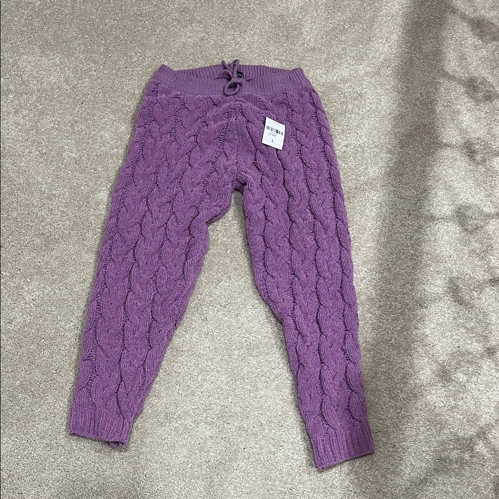 Forever 21 Lavender Cable Knit Joggers